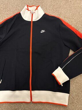 Nike N98 Jacket Dark Navy and Orange Large